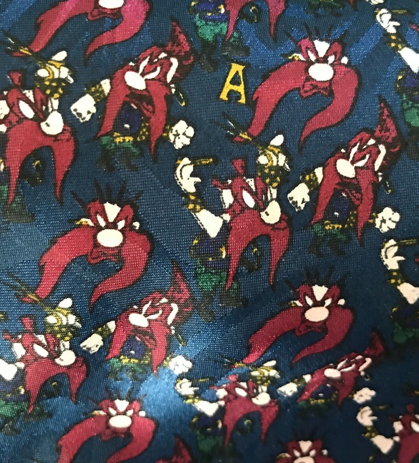 Looney Tunes Tie DAVENPORT Yosemite Sam Navy Burgundy NeckTie Warner Bros 94