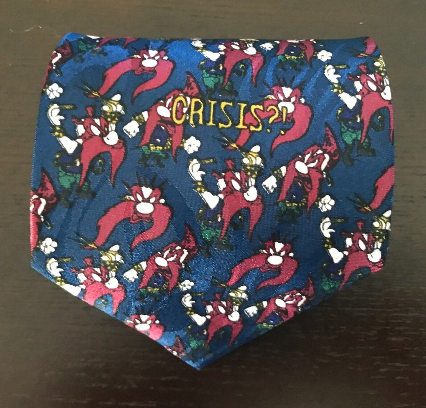Looney Tunes Tie DAVENPORT Yosemite Sam Navy Burgundy NeckTie Warner Bros 94