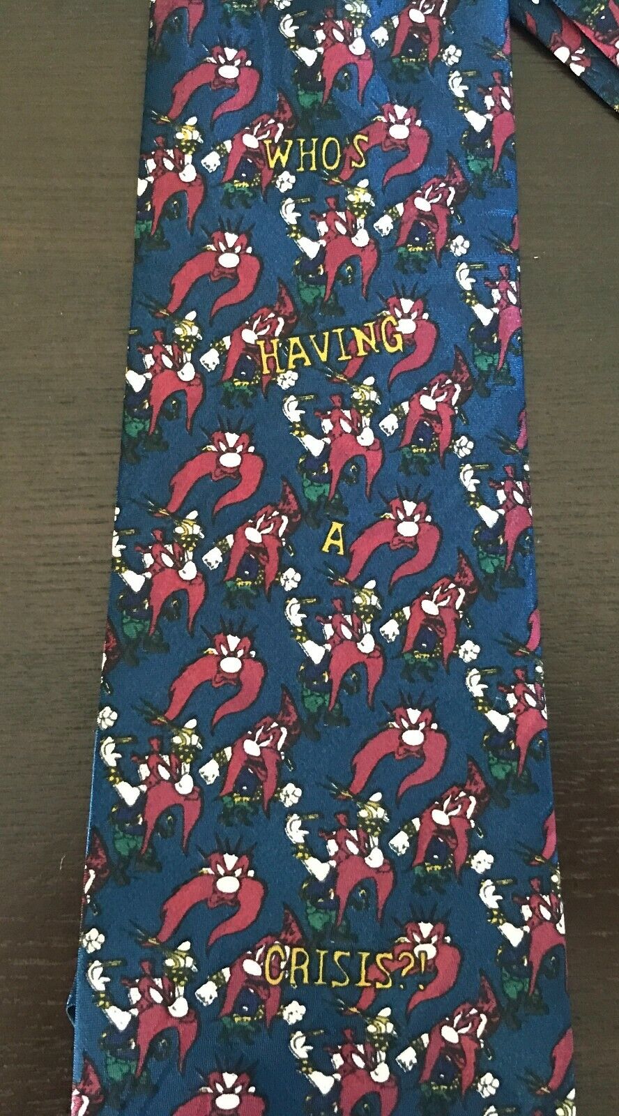 Looney Tunes Tie DAVENPORT Yosemite Sam Navy Burgundy NeckTie Warner Bros 94