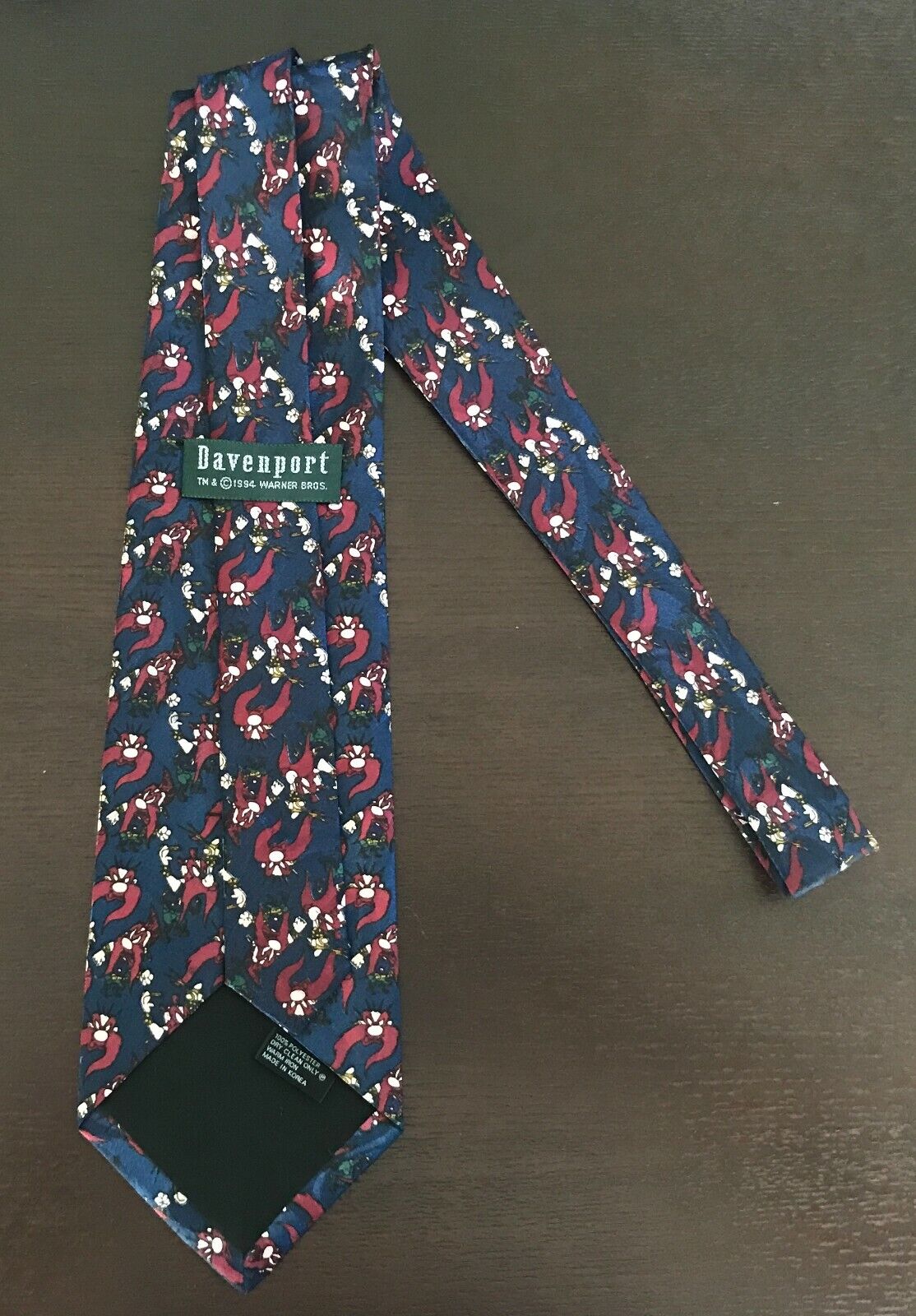 Looney Tunes Tie DAVENPORT Yosemite Sam Navy Burgundy NeckTie Warner Bros 94