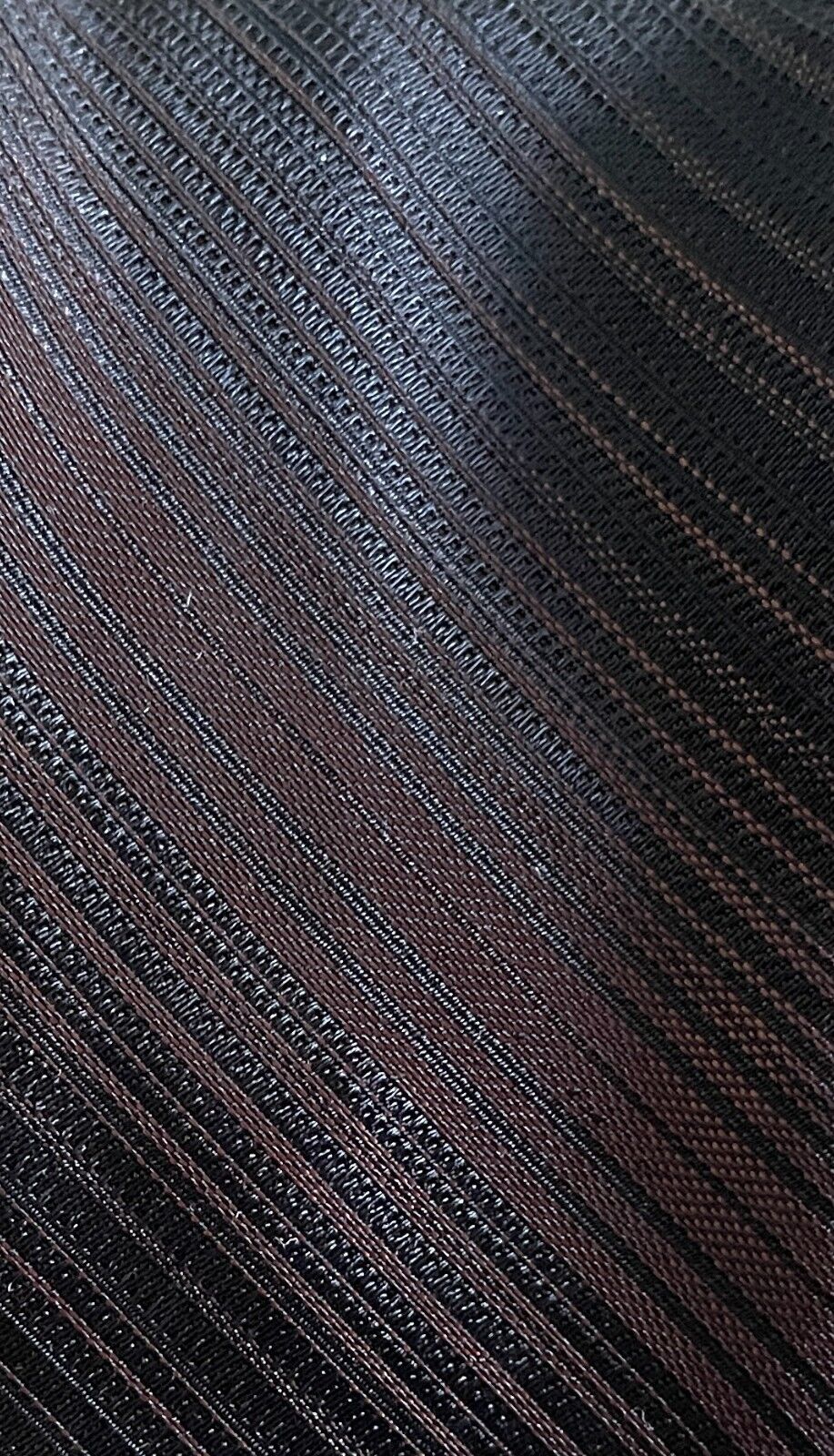 Vintage 1960's 1970's HOLLY GREEN Thin Tie Brown Black Stripe Polyester NeckTie