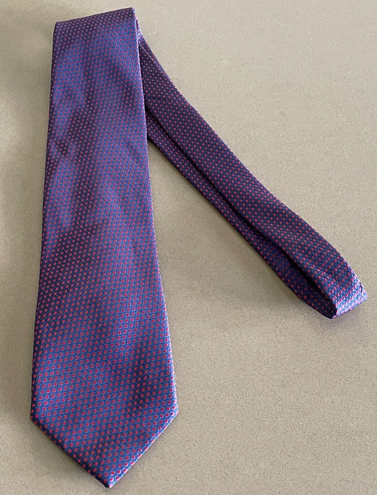 Mens NeckTie HAVANA (Tie Rack) Red and Blue Print Made In Italy Neck Tie