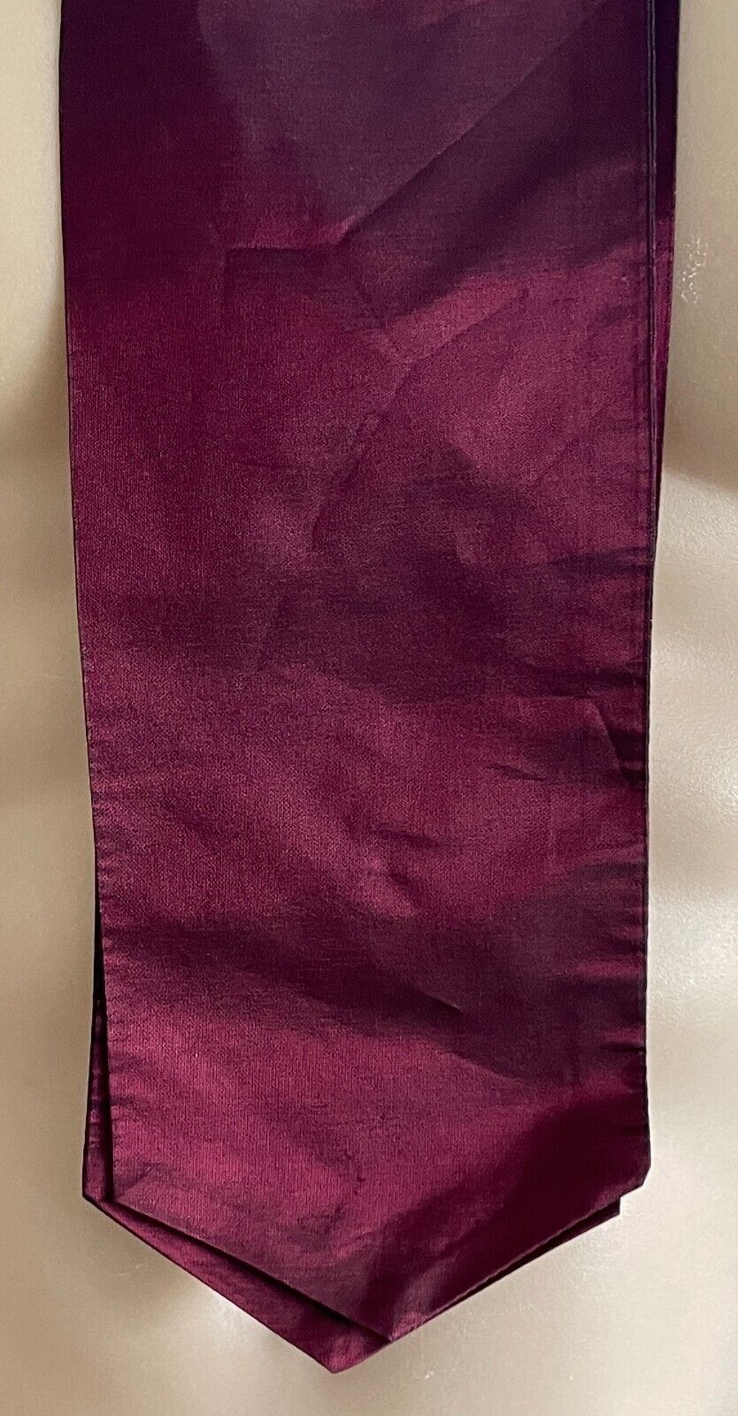 LIDO Pre-Tied Neck Tie Cravat Maroon Puff Adjustable Clasp Vintage Necktie NEW