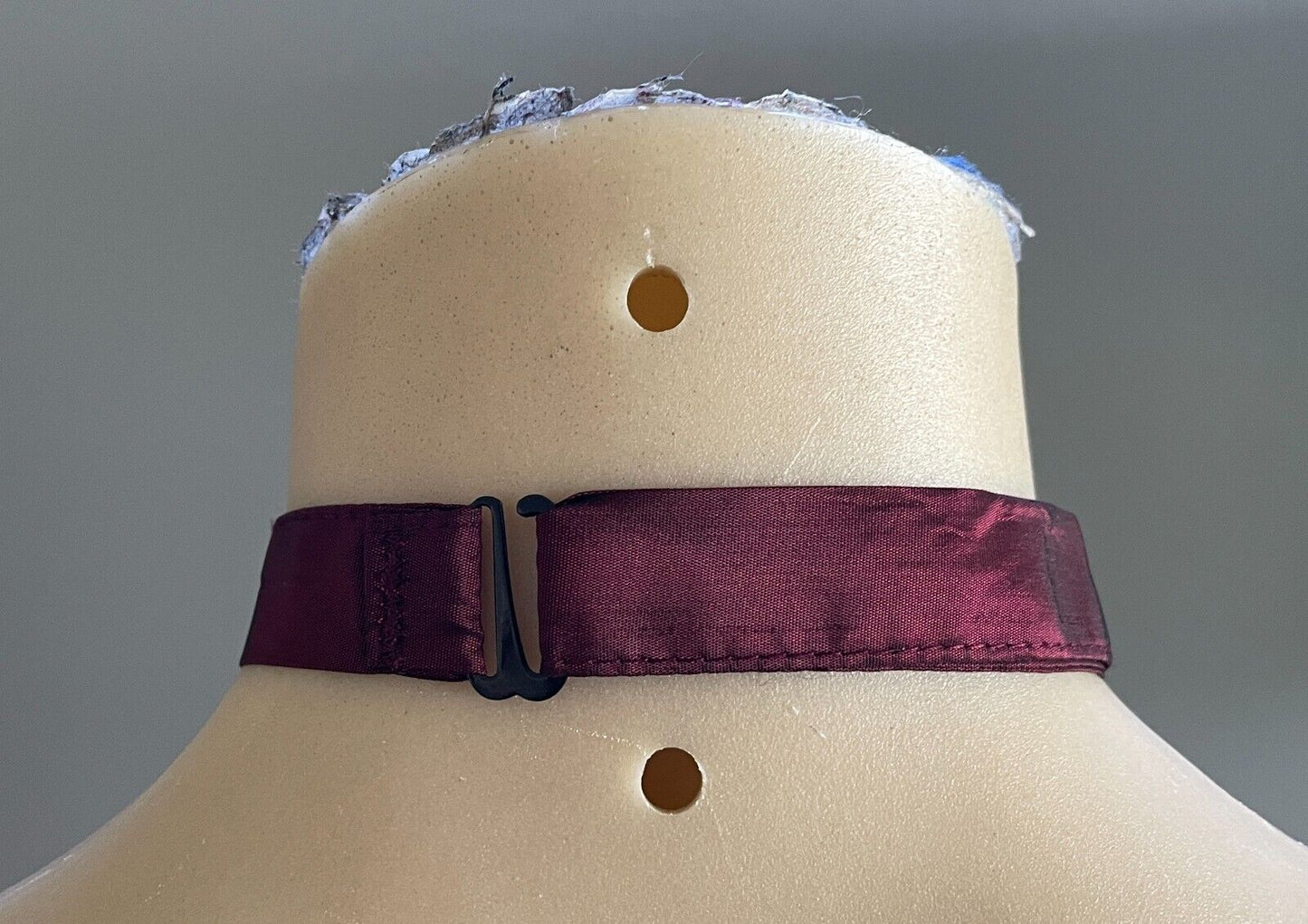 LIDO Pre-Tied Neck Tie Cravat Maroon Puff Adjustable Clasp Vintage Necktie NEW