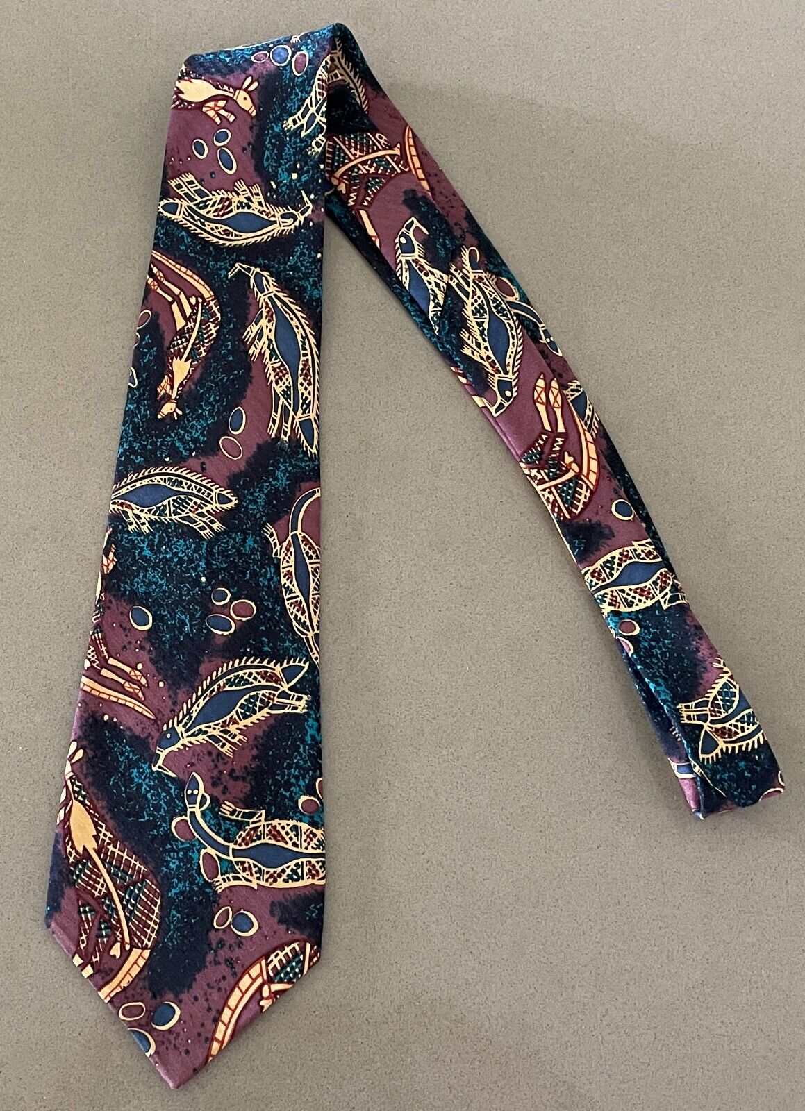 Mens YIJAN AUSTRALIA NeckTie Multicolour Indigenous Print Neck Tie