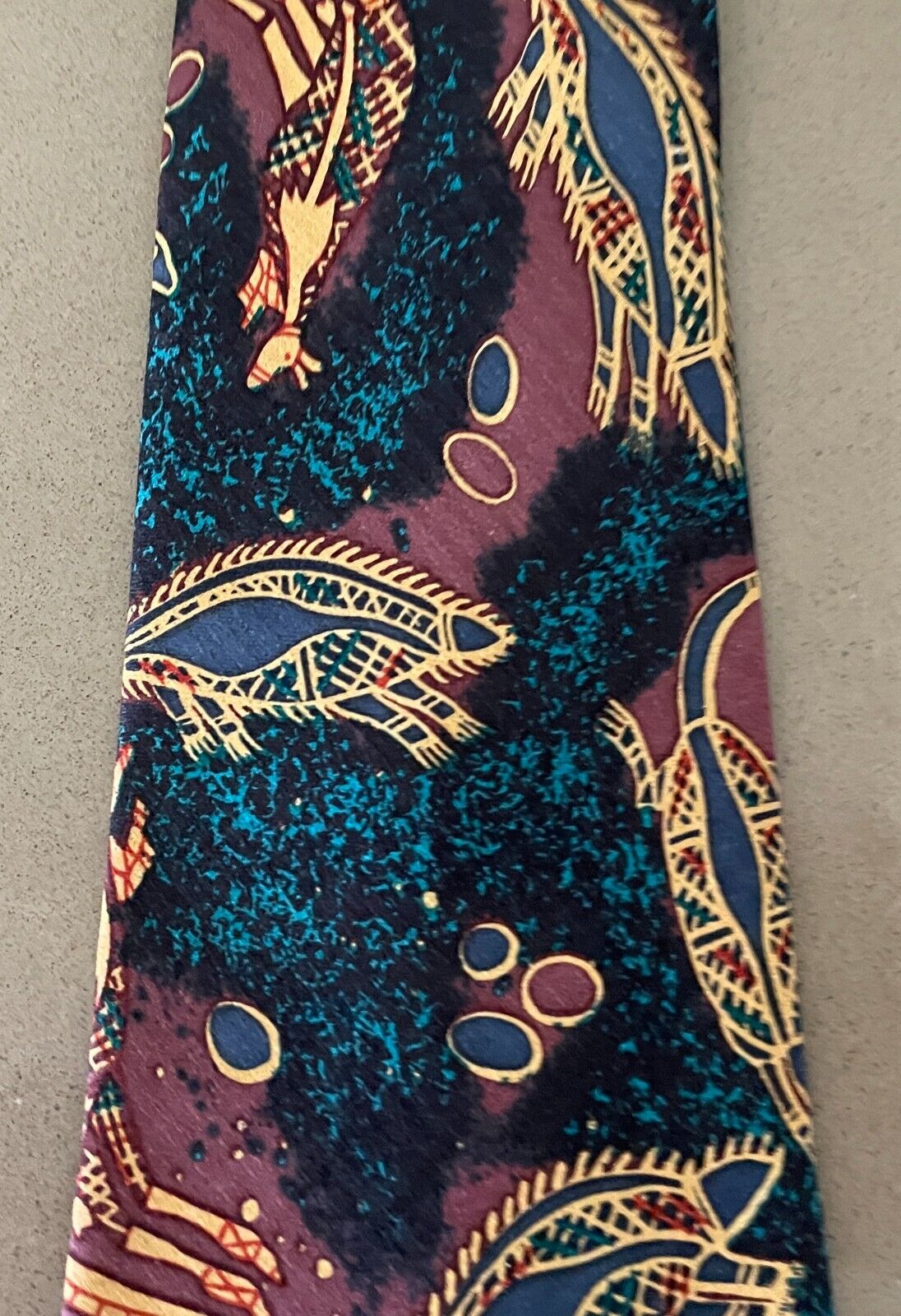 Mens YIJAN AUSTRALIA NeckTie Multicolour Indigenous Print Neck Tie