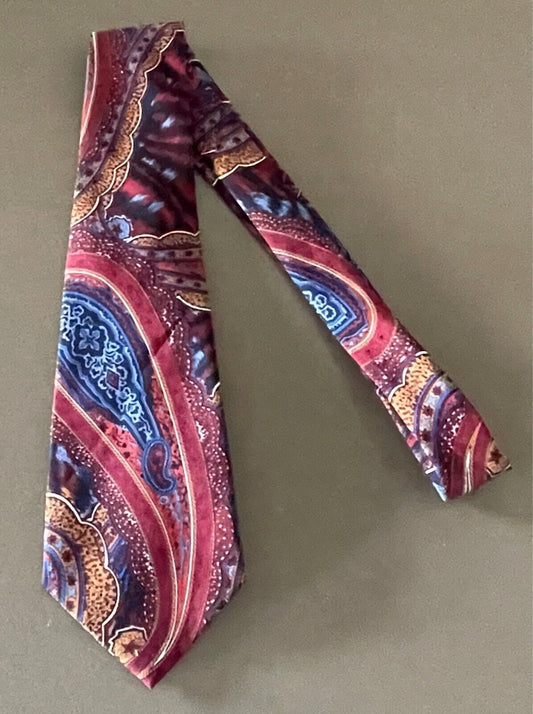Mens Necktie LORENZO MEDICI Multicolour Paisley Print Polyester Neck Tie