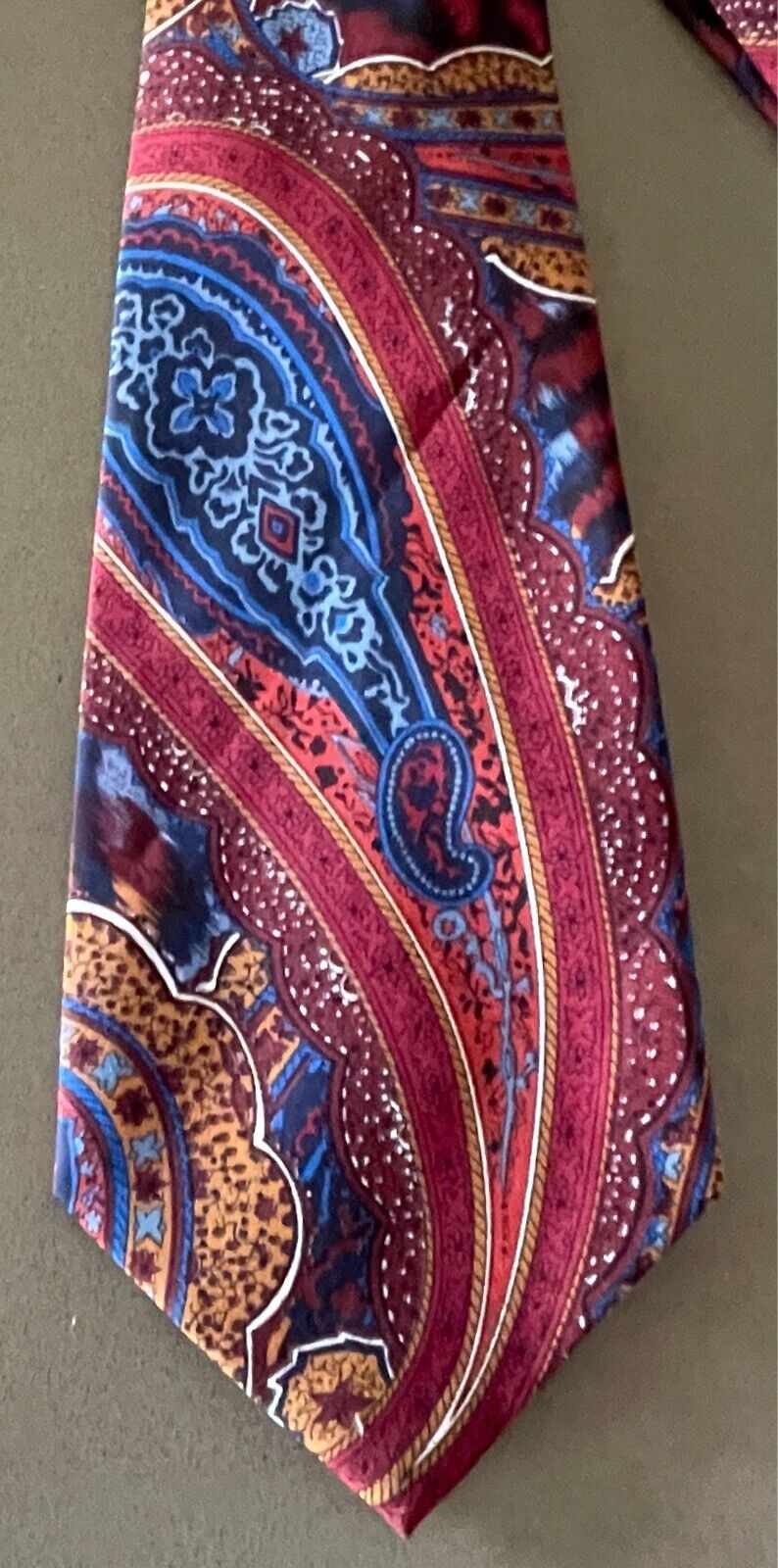 Mens Necktie LORENZO MEDICI Multicolour Paisley Print Polyester Neck Tie