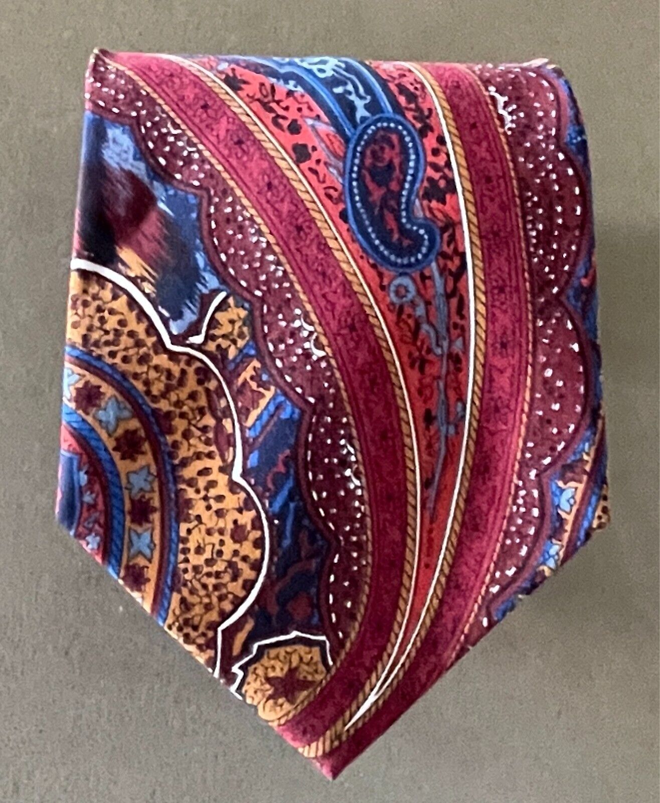 Mens Necktie LORENZO MEDICI Multicolour Paisley Print Polyester Neck Tie