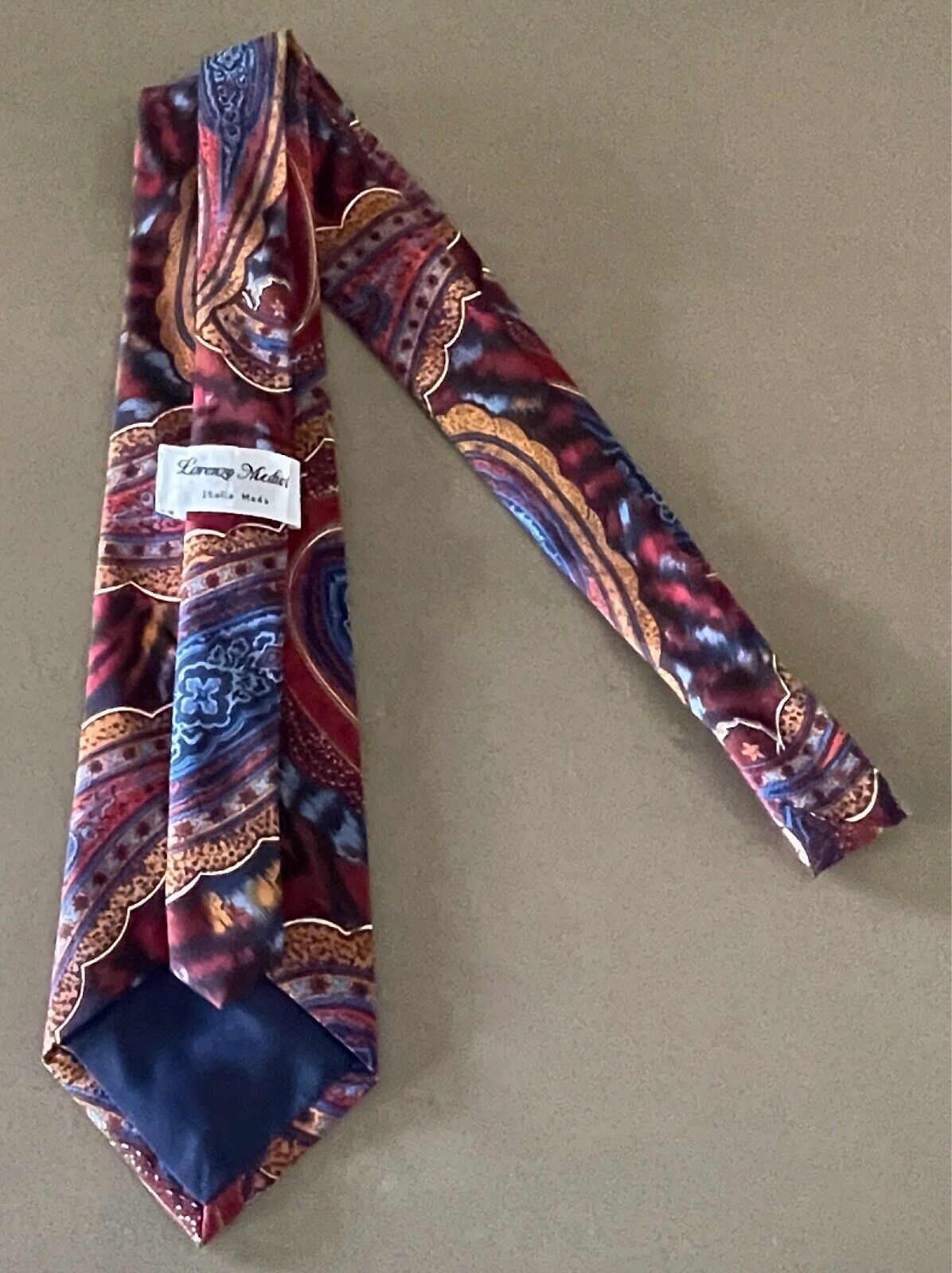 Mens Necktie LORENZO MEDICI Multicolour Paisley Print Polyester Neck Tie