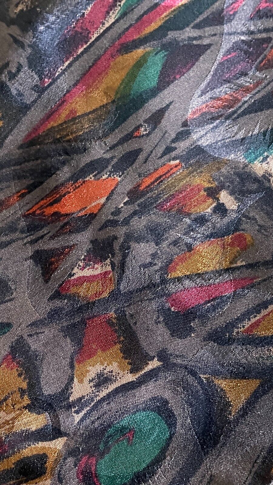 Mens Vintage NeckTie REINE SEIDE  1980's Multicoloured Abstract Print Retro Tie