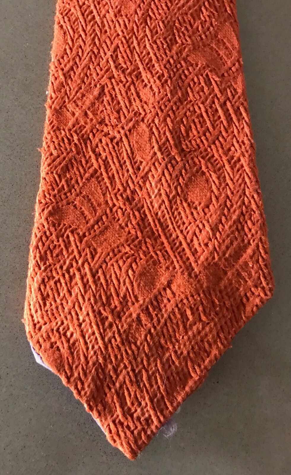 Mens Neck Tie SHIRTMATES Vintage 1960's 1970's Orange Textured Fabric NeckTie