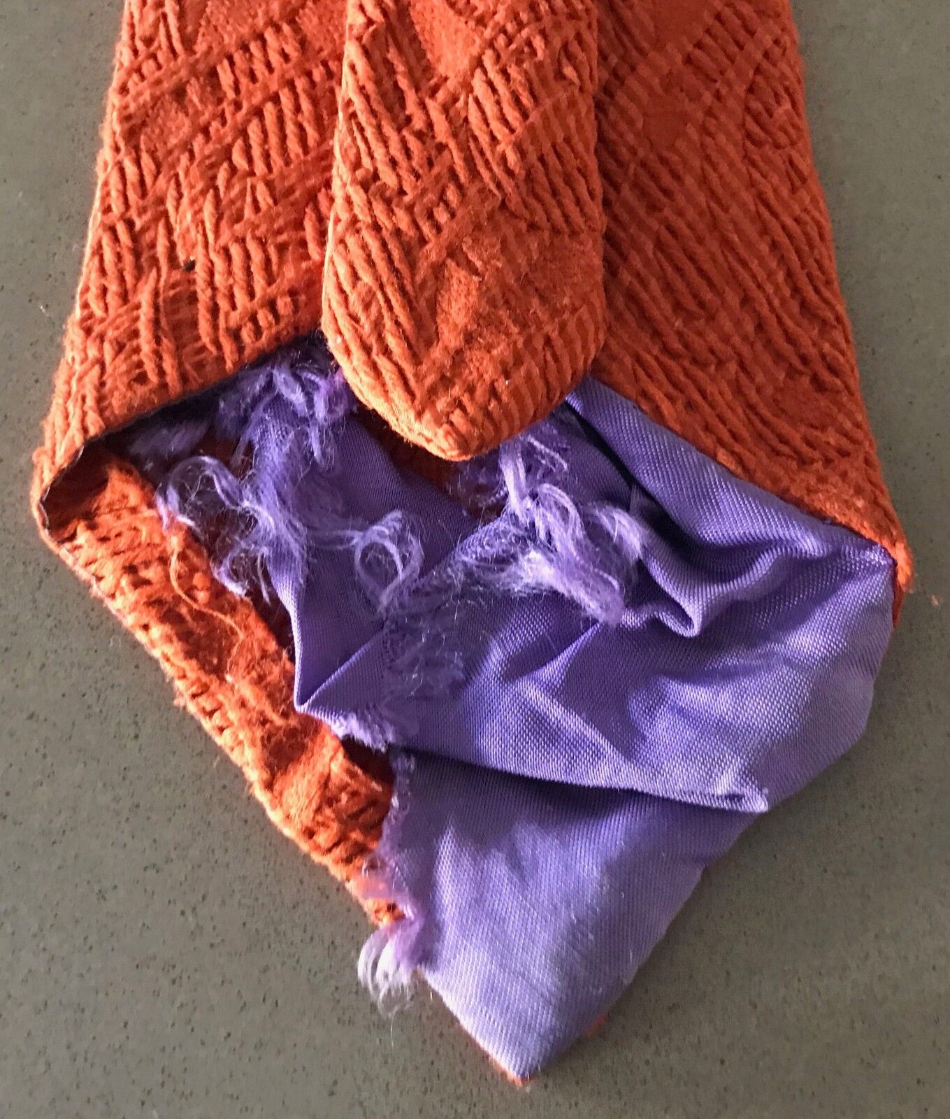 Mens Neck Tie SHIRTMATES Vintage 1960's 1970's Orange Textured Fabric NeckTie
