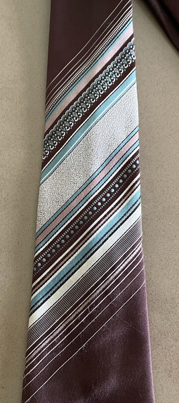 Vintage NeckTie SCHRETER "Golden Clasp" Brown Taupe Green Mens Neck Tie