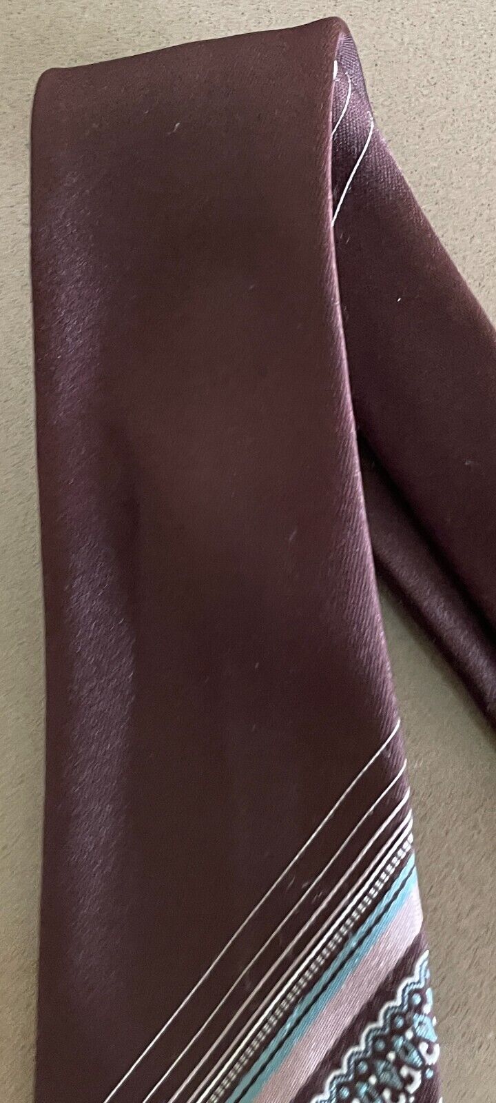 Vintage NeckTie SCHRETER "Golden Clasp" Brown Taupe Green Mens Neck Tie