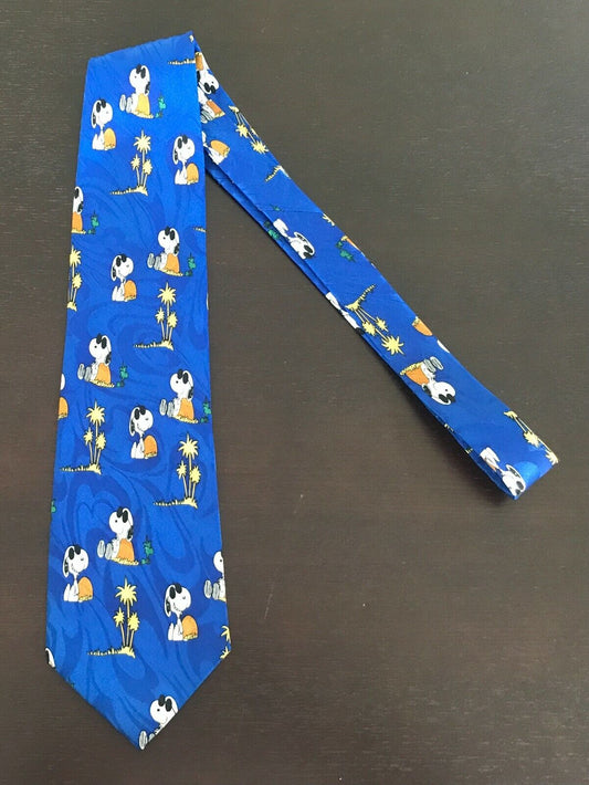 Mens SNOOPY NECKTIE Blue & MultiColoured Theme Print Dress Up Costume Neck Tie
