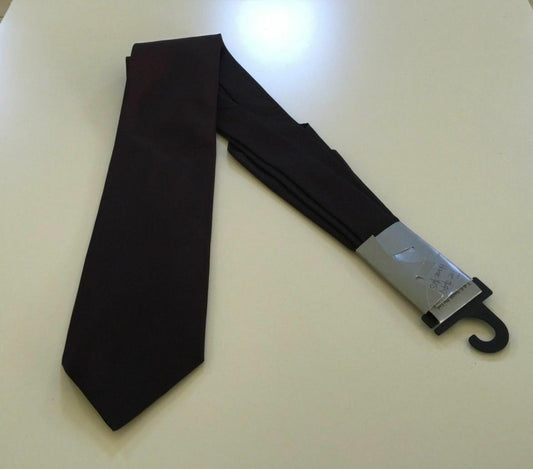 Mens NeckTie ASCOT Deep Burgundy & Pocket Hanky Set NEW Vintage Neck Tie