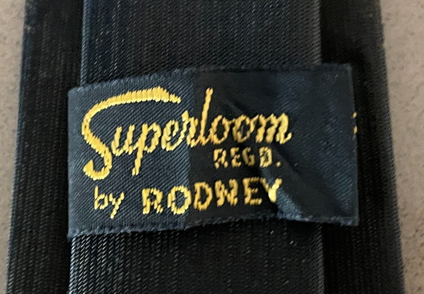 SUPERLOOM by RODNEY Retro 1960's 70's Thin NeckTie Iridescent Brown Citrine Blue