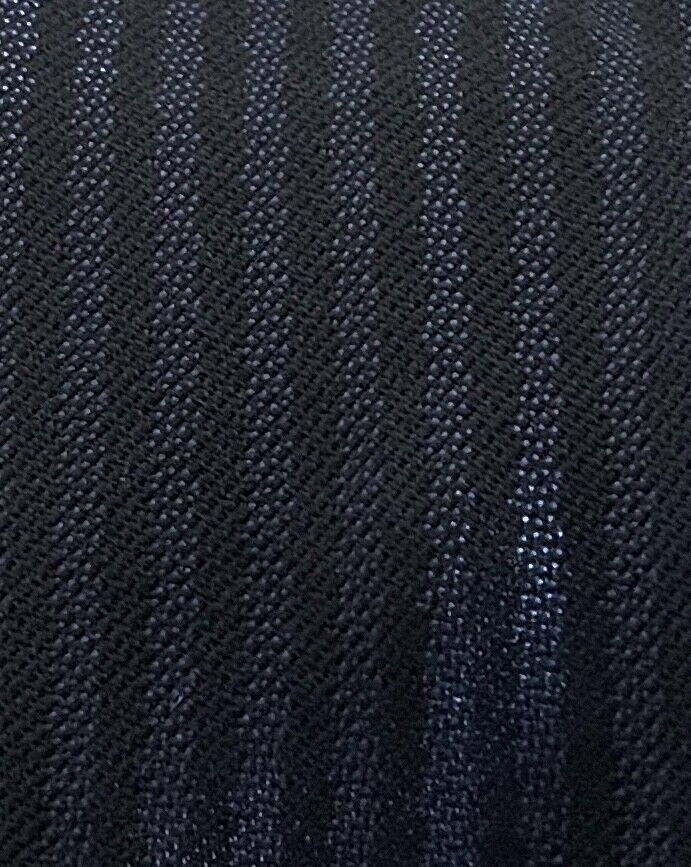 Mens Vintage 1960's 1970's YORK Thin Tie NeckTie Iridescent Black & Navy Stripe