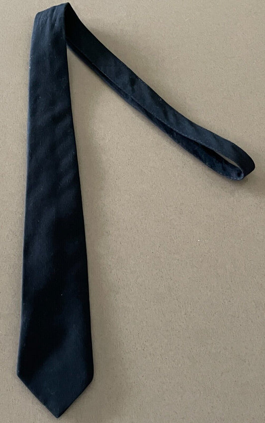 Mens NeckTie Vintage Black 1960's 1970's Thin Neck Tie