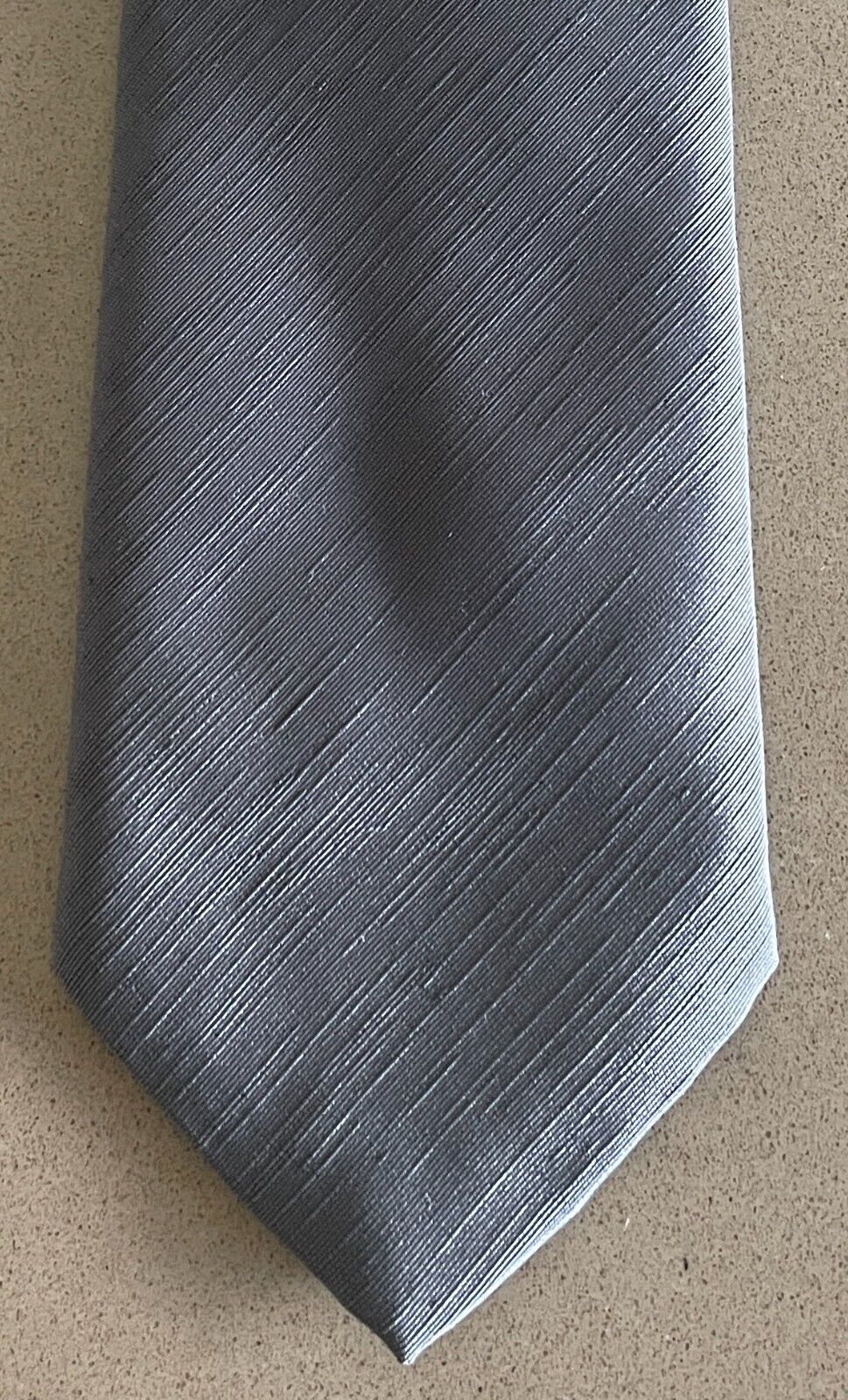Mens Vintage Necktie DOM CARIOLLE Thin Tie Grey Polyester Australian Made