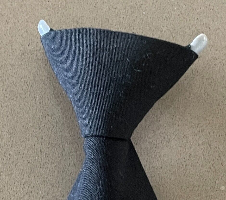 Mens Tie LIDO Clip On NeckTie Black Natural Look Pre-Tied Wedding Formal Vintage