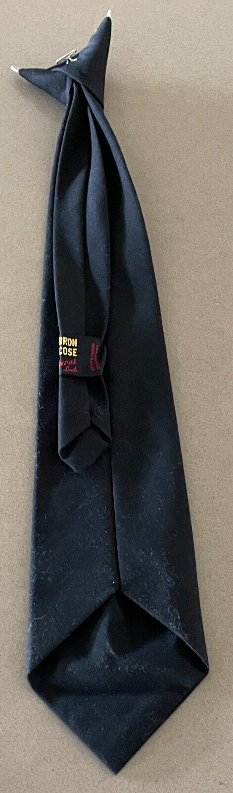 Mens Tie LIDO Clip On NeckTie Black Natural Look Pre-Tied Wedding Formal Vintage