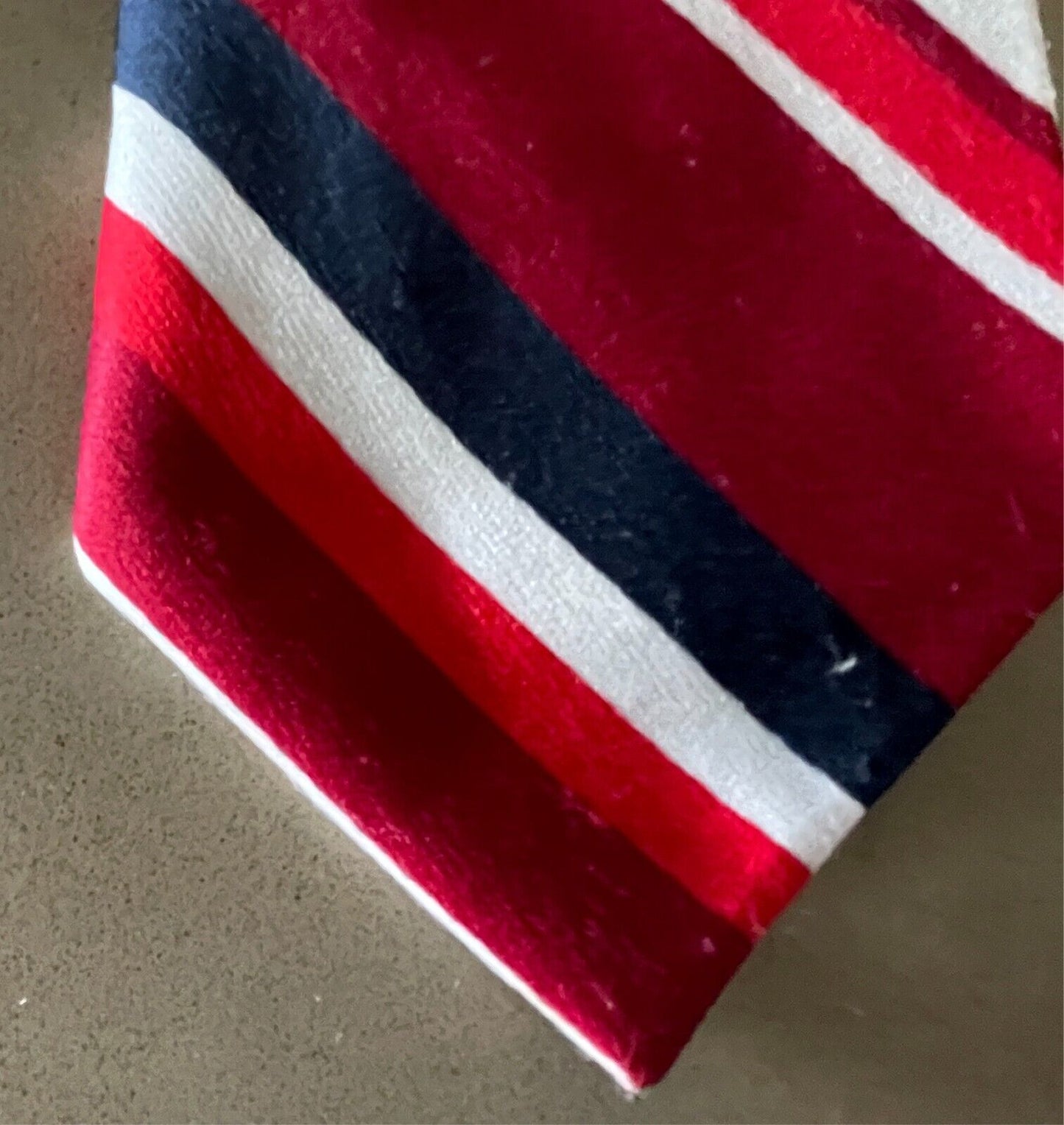 ENSIGN Clip On NeckTie Snapper Fastening Pre-Tied Navy Red Burgundy White Stripe