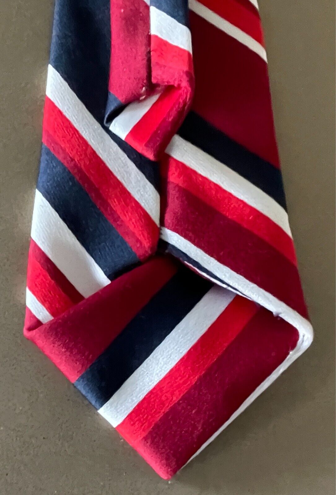 ENSIGN Clip On NeckTie Snapper Fastening Pre-Tied Navy Red Burgundy White Stripe