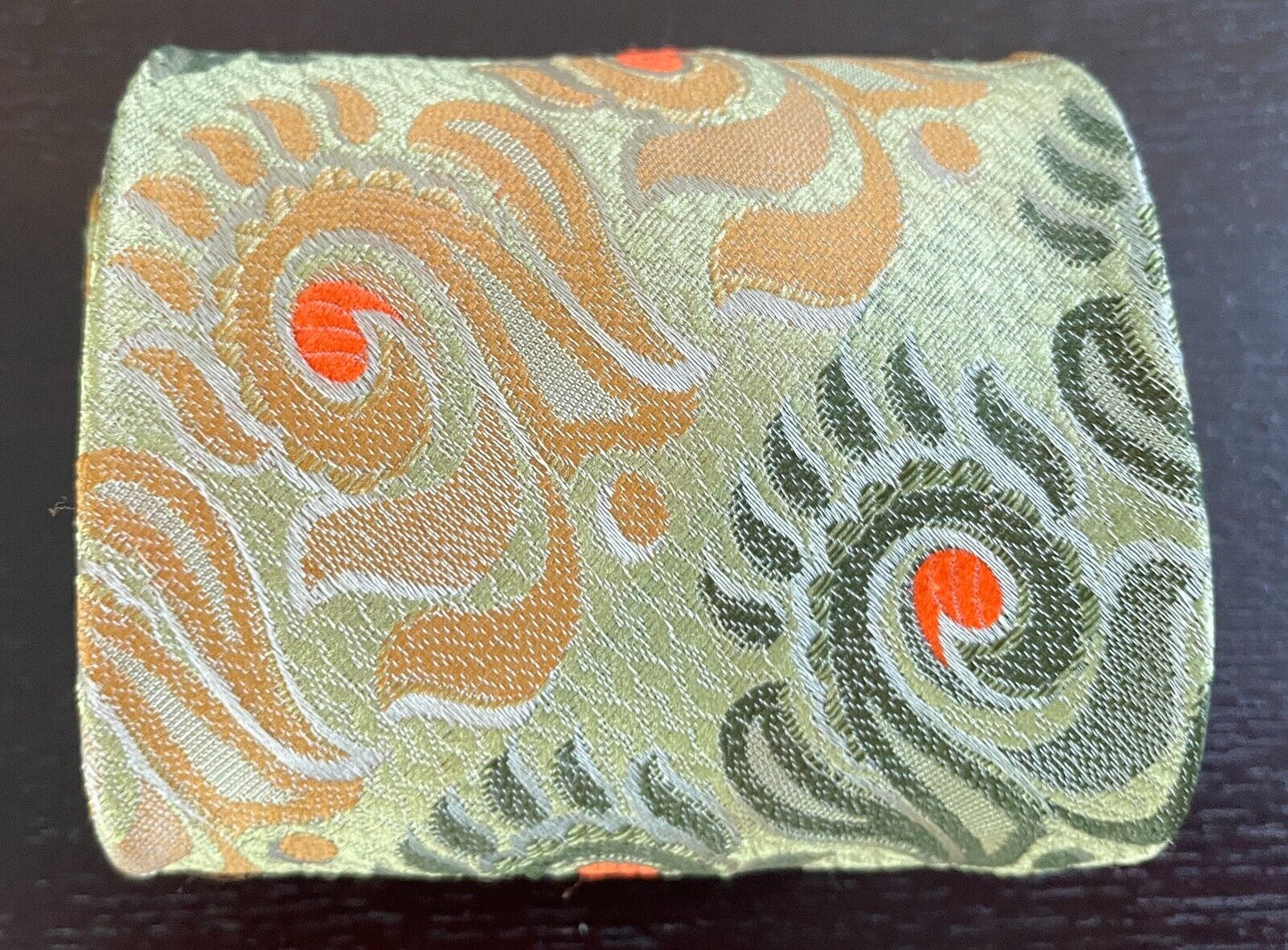 Retro NeckTie Mens Green Shades Gold Neon Print  1960's 70's Neck Tie
