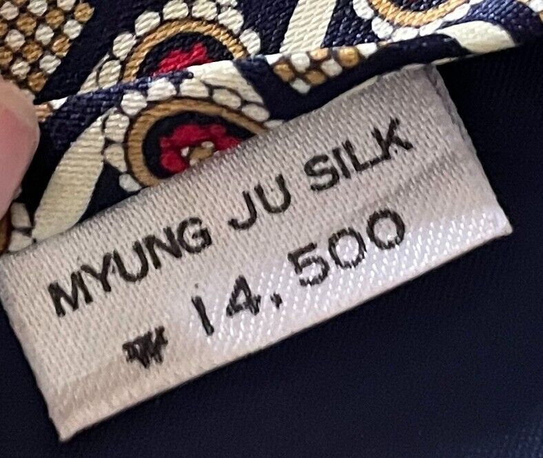 Mens RENE CHAGAL Silk NeckTie Pale Yellow Navy Burgundy Print Hand Made Neck Tie