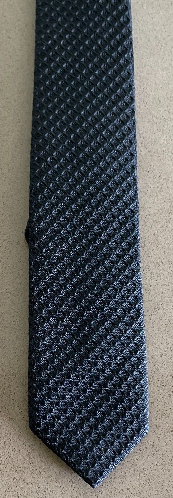 LIDO NeckTie Black "Teryester" Textured Thin Vintage 1960's 70's Mens Neck Tie