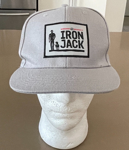 IRON JACK Beer Brewery Pale Grey Logo Baseball Cap Hat Snapback Adjustable