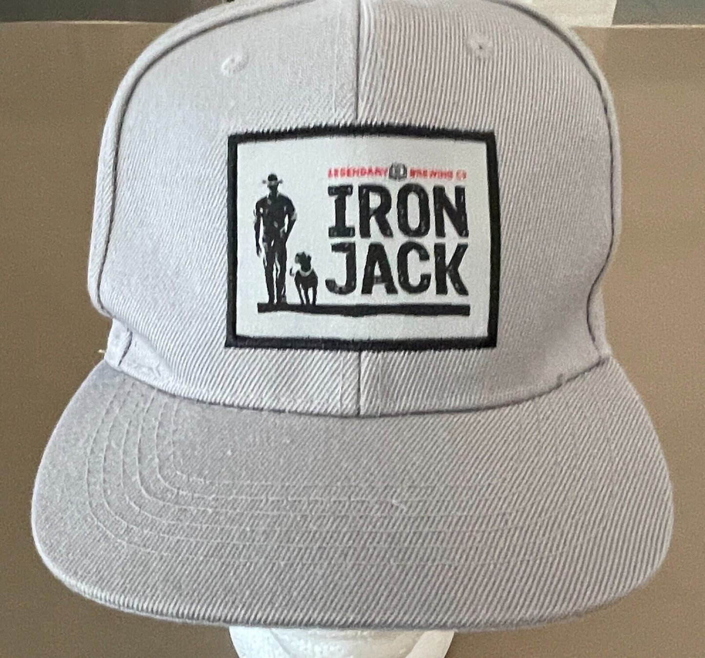 IRON JACK Beer Brewery Pale Grey Logo Baseball Cap Hat Snapback Adjustable