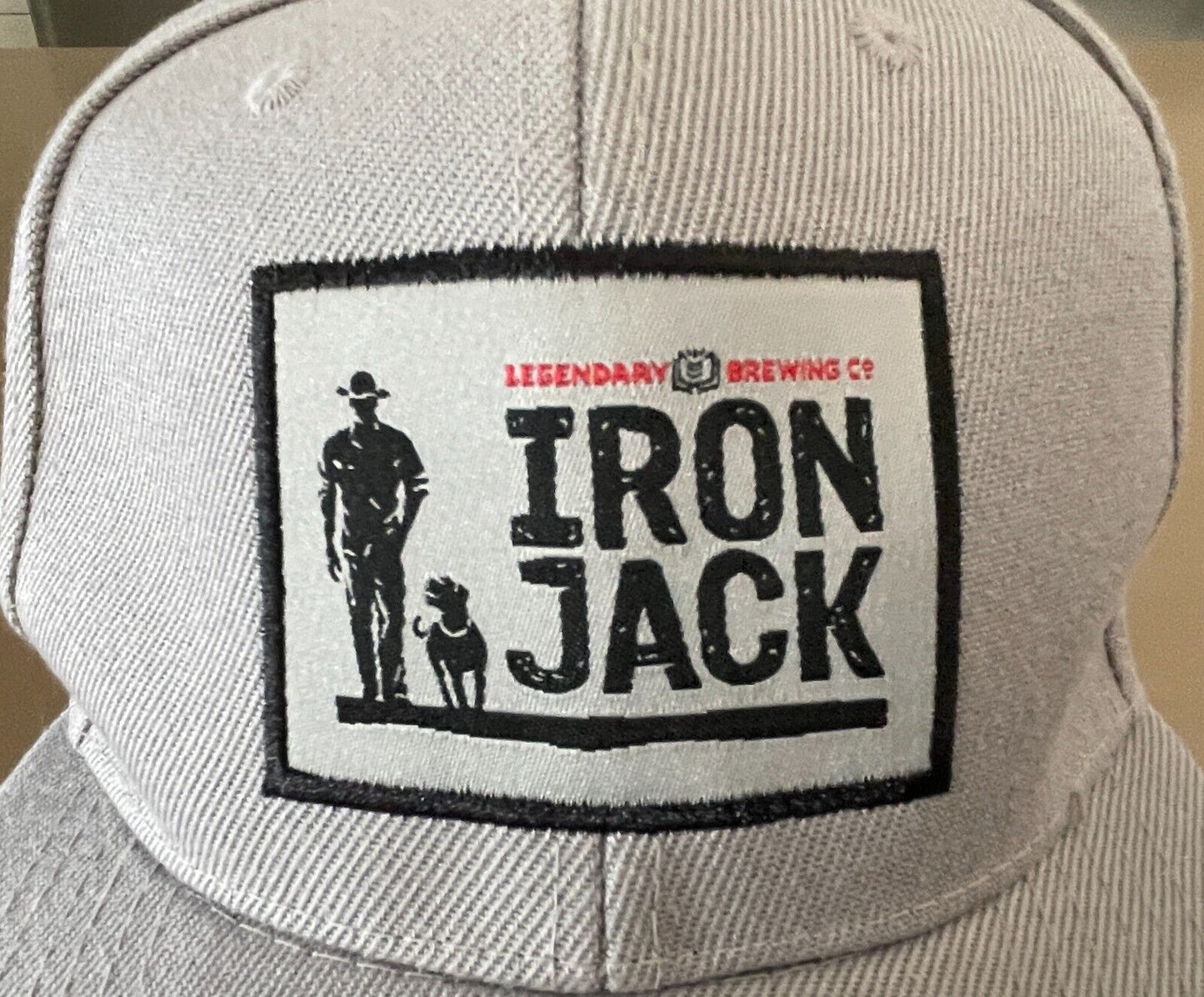 IRON JACK Beer Brewery Pale Grey Logo Baseball Cap Hat Snapback Adjustable