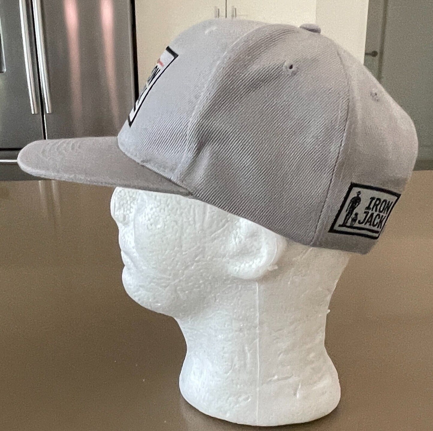 IRON JACK Beer Brewery Pale Grey Logo Baseball Cap Hat Snapback Adjustable