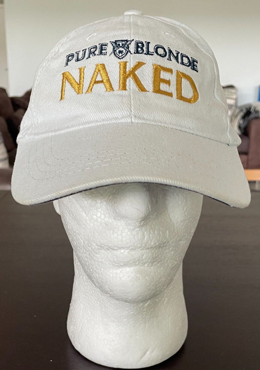 Cap CARLTON PURE BLONDE NAKED 6 Panel Adjustable OSFA White Embroidered Beer Ale