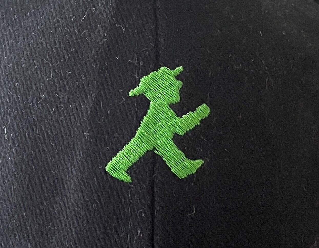 AMPELMANN BERLIN Black Kommandant Strap Back Cap Green Embroidered  Unisex Hat