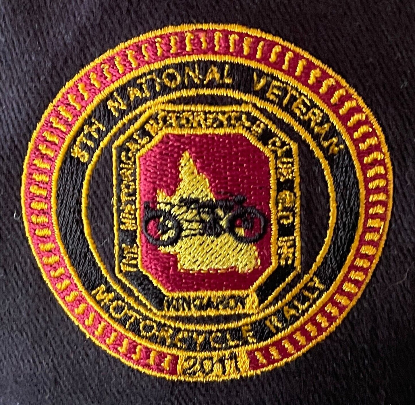 "8th National Veteran Motorcycle Rally 2011" Black Cap OSFA Embroidered Logo