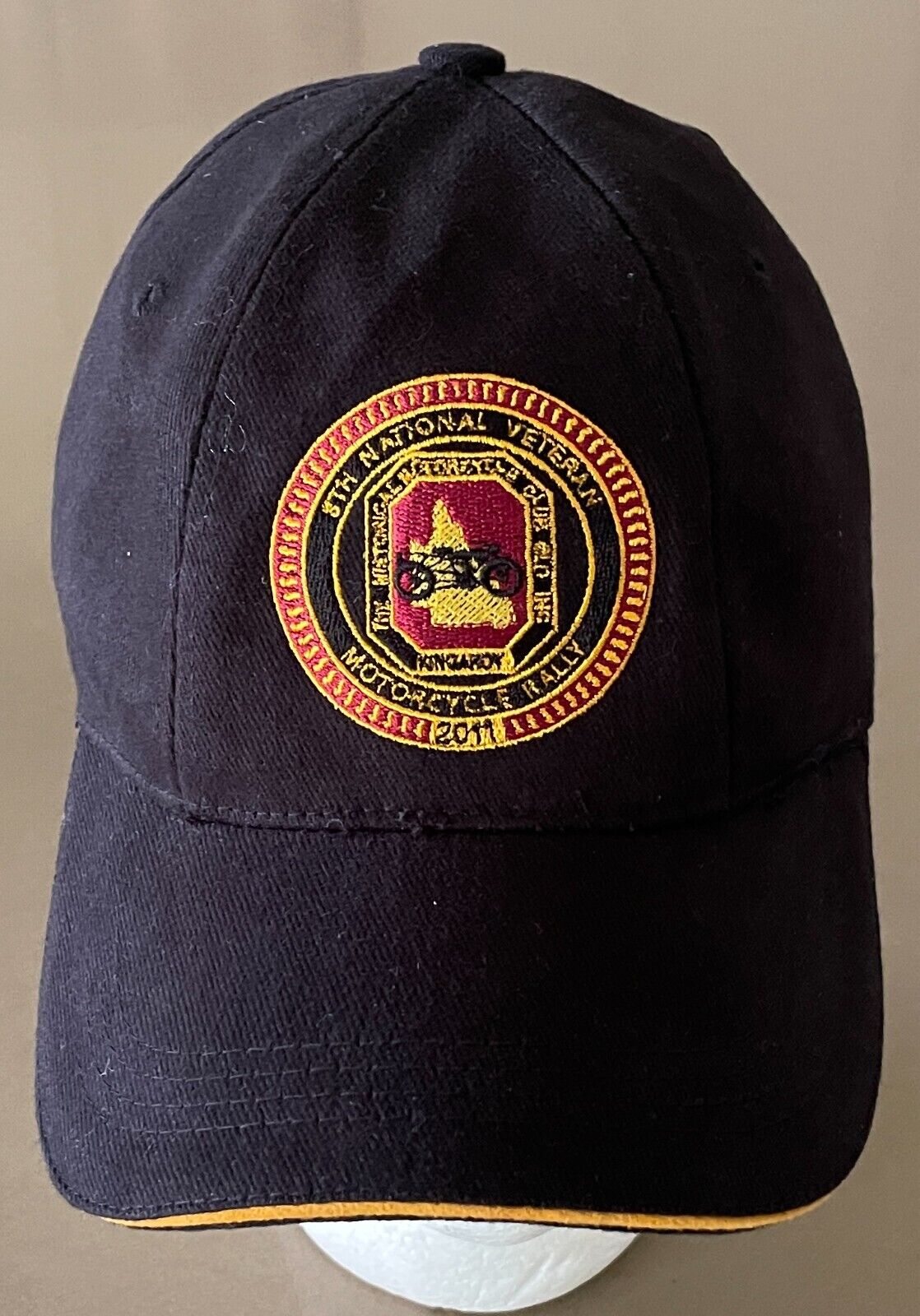 "8th National Veteran Motorcycle Rally 2011" Black Cap OSFA Embroidered Logo
