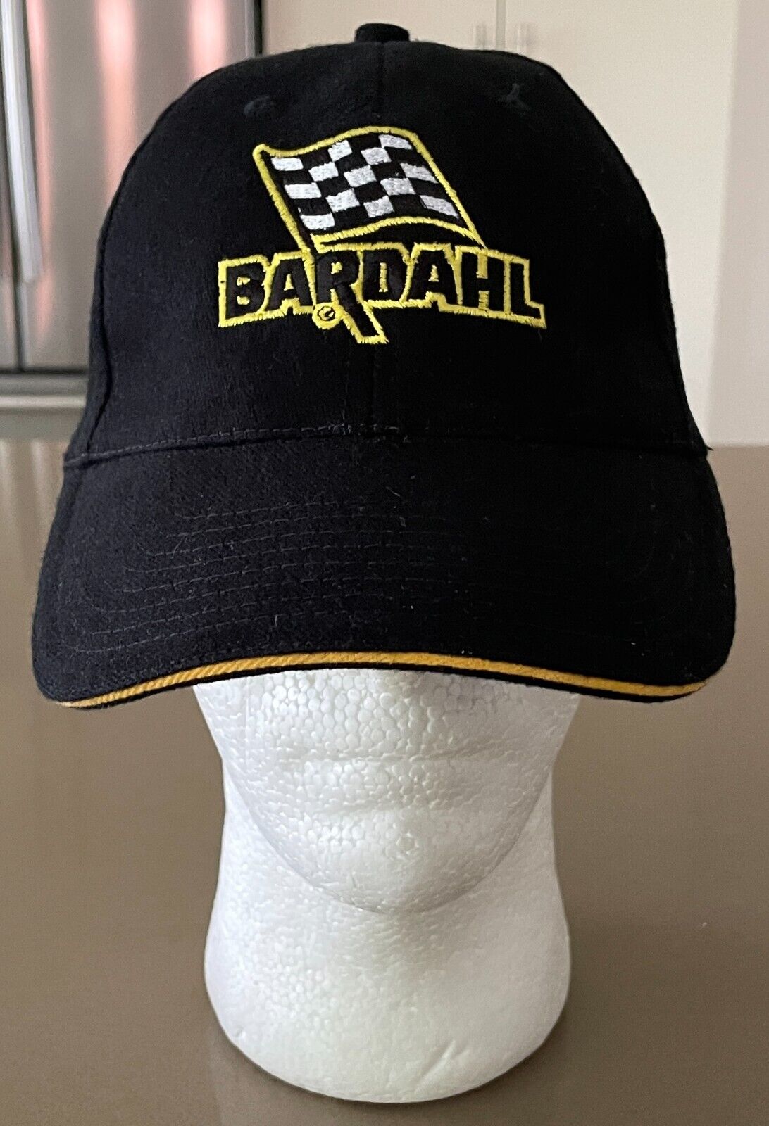 BARDAHL Black 6 Panel Cap Hat Adjustable Embroidered Logo One Size Cotton