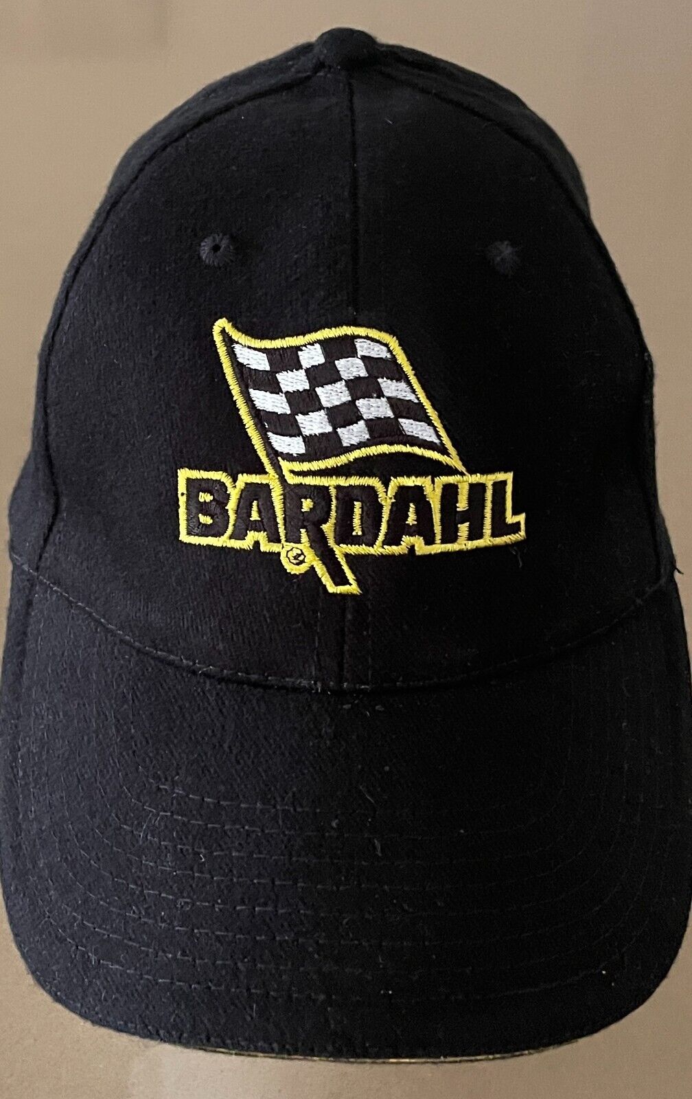 BARDAHL Black 6 Panel Cap Hat Adjustable Embroidered Logo One Size Cotton