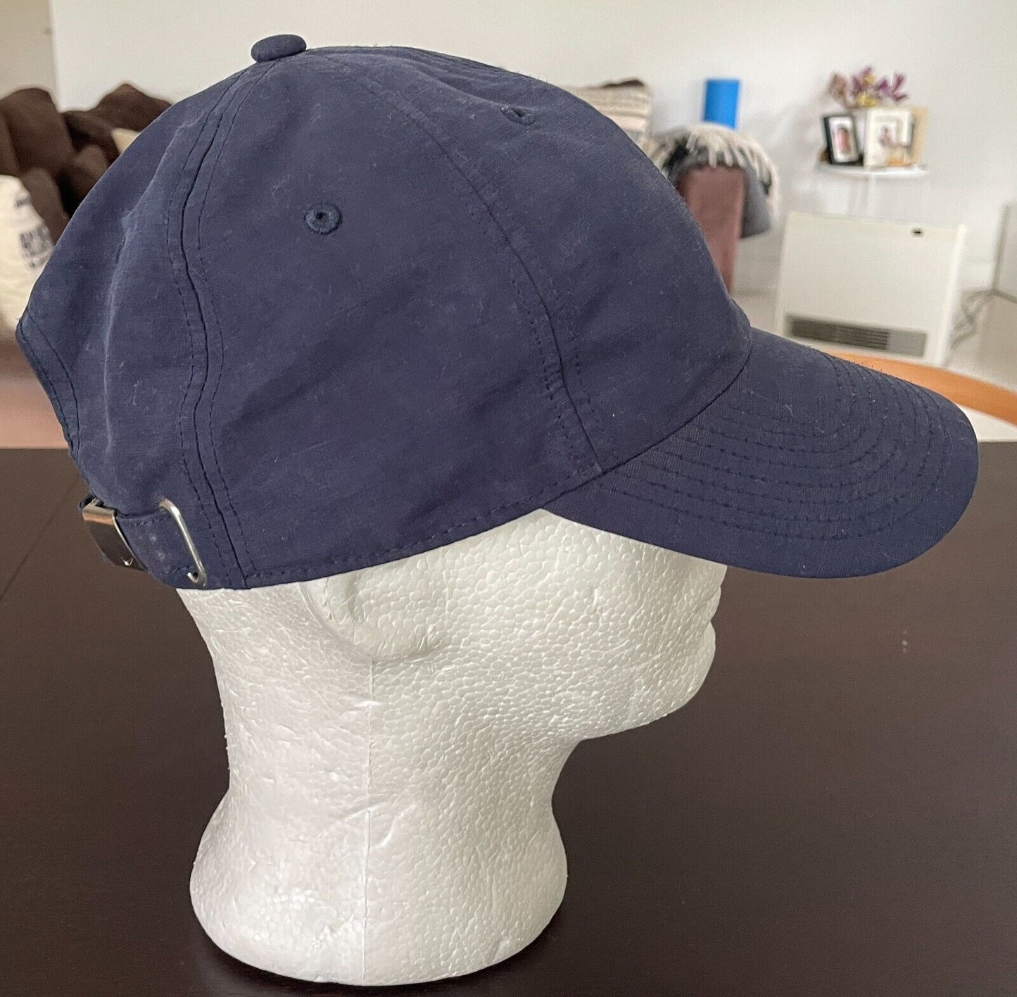 NIKE Navy Dri-Fit Club 6 Panel Cap Hat Curved Bill Unstructured Metal Swoosh