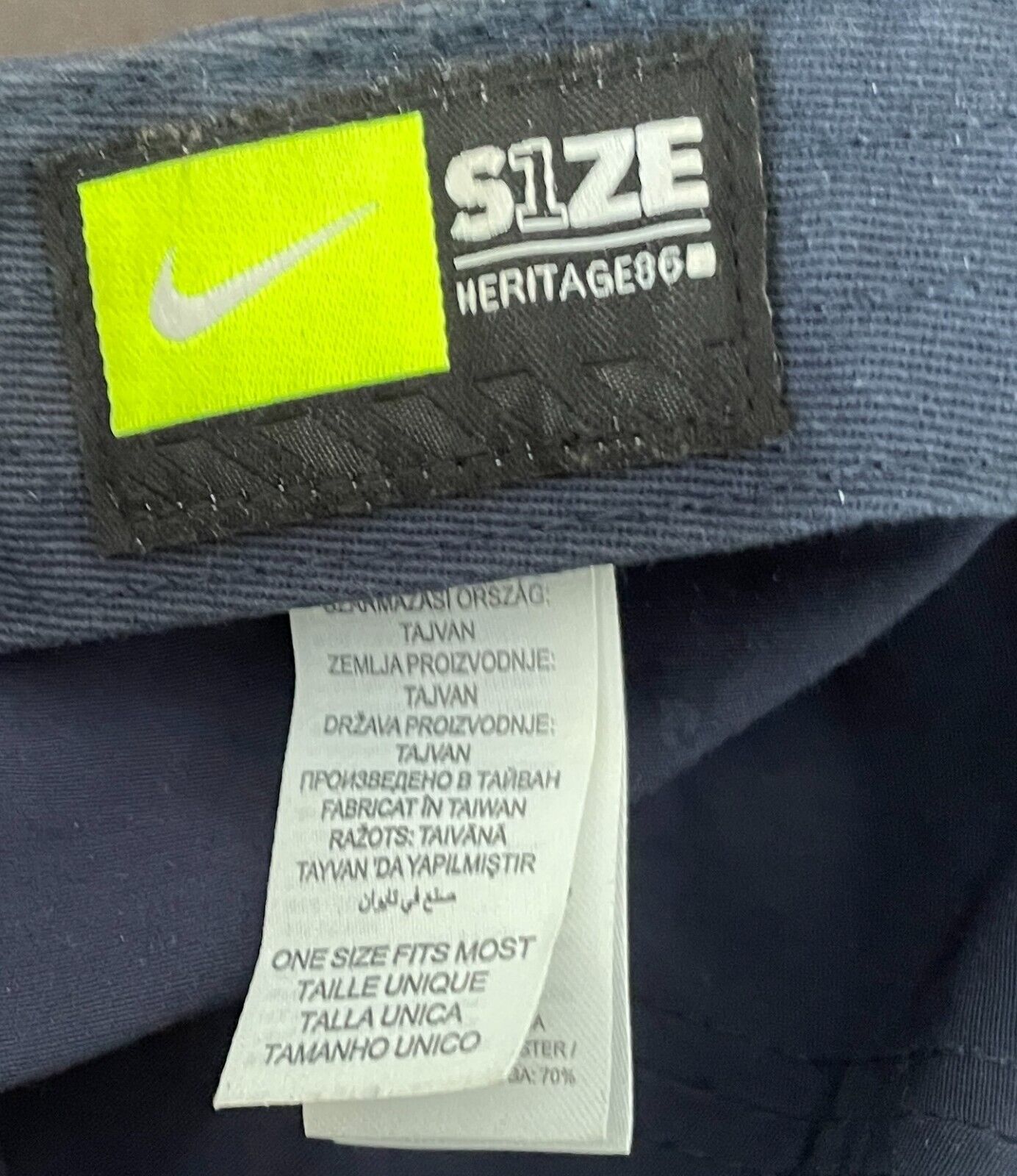 NIKE Navy Dri-Fit Club 6 Panel Cap Hat Curved Bill Unstructured Metal Swoosh
