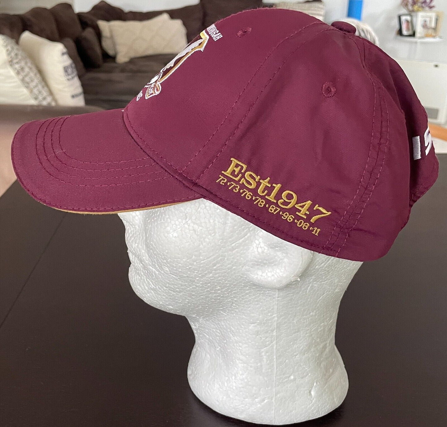NRL MANLY WARRINGAH SEA EAGLES 70 Year 1947 - 2016 Cap Maroon 6 Panel Adjustable