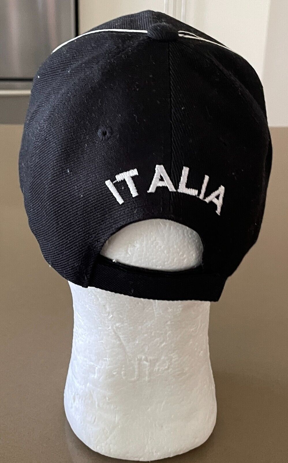 Cap ITALIA Black White Trim 4 Star World Cup Adjustable  Unisex Size 58cm ANGE