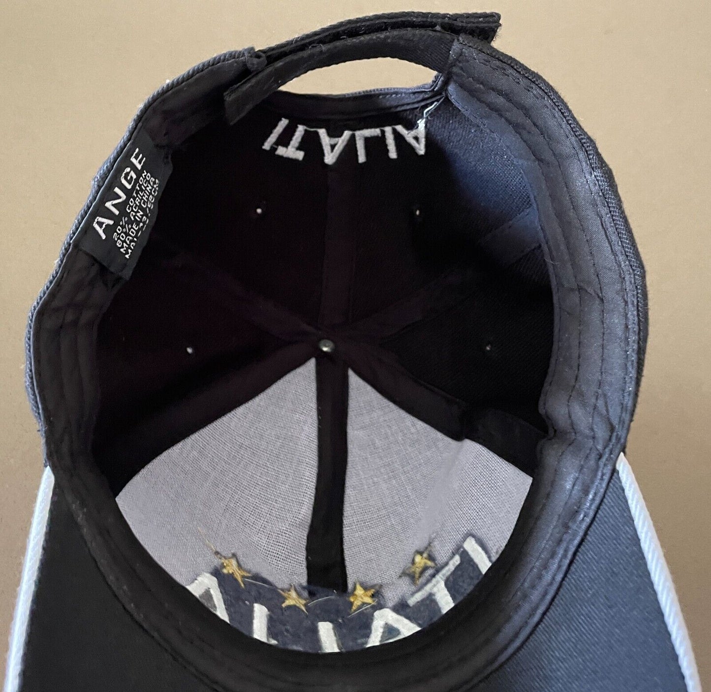 Cap ITALIA Black White Trim 4 Star World Cup Adjustable  Unisex Size 58cm ANGE