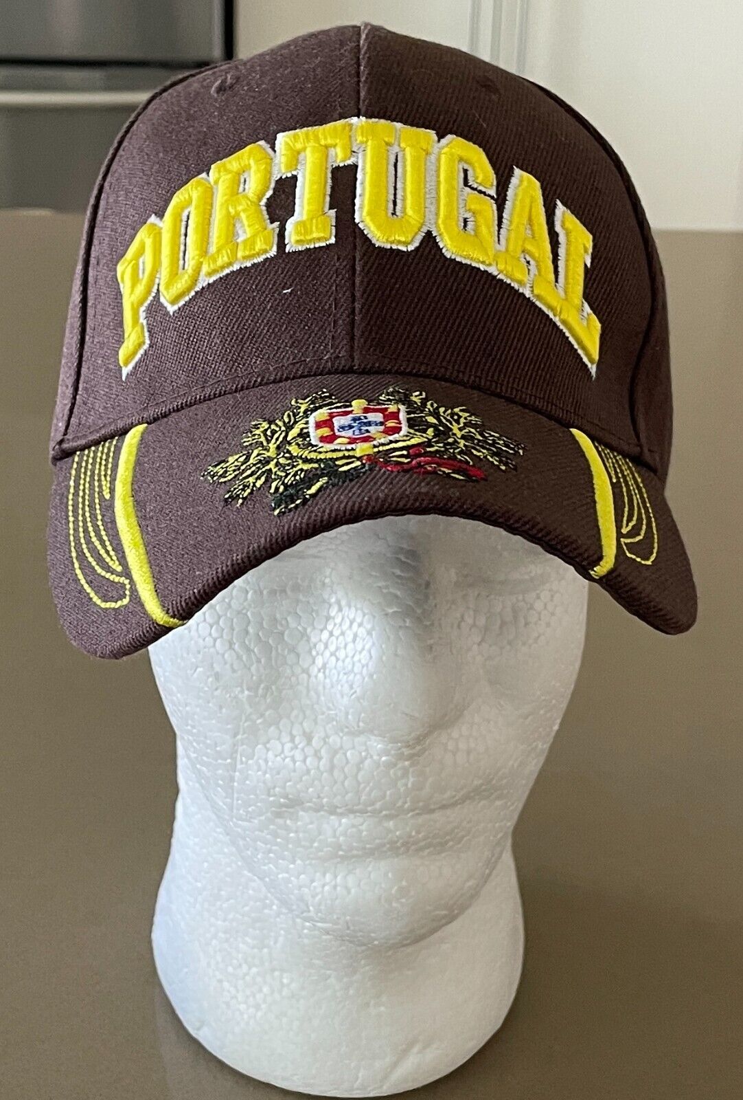 Unisex Brown & Yellow Trim Portugal & Flag Cap Size One Size