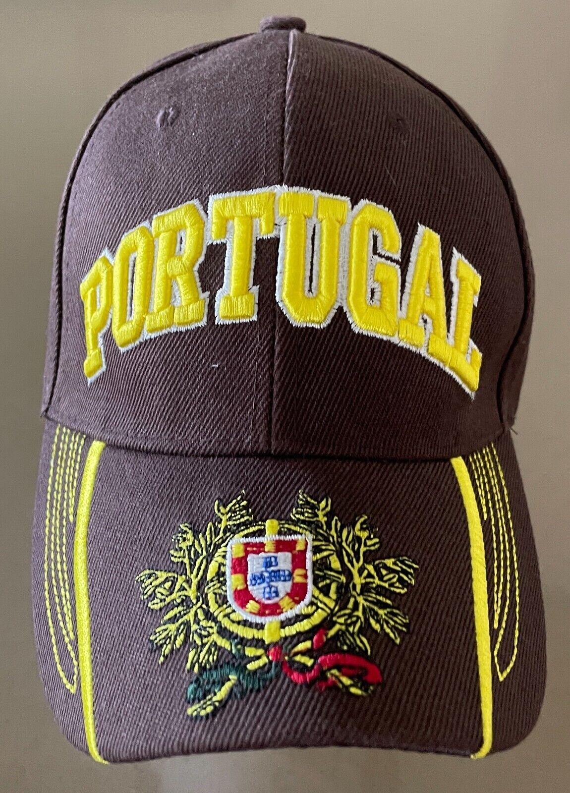 Unisex Brown & Yellow Trim Portugal & Flag Cap Size One Size