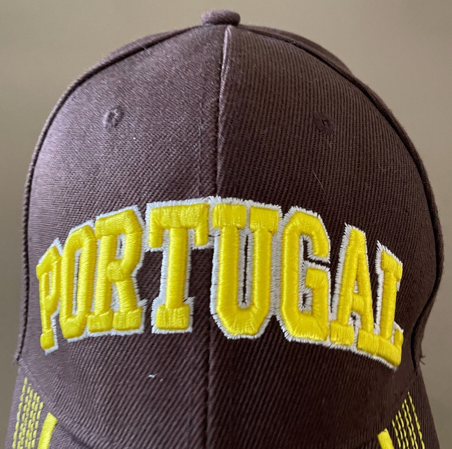 Unisex Brown & Yellow Trim Portugal & Flag Cap Size One Size